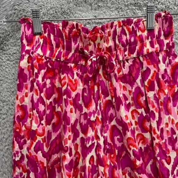 Umgee Medium Pink Wide Leg Full Flowy Pants Elastic Waist Resort Vacation Beach - Picture 5 of 8